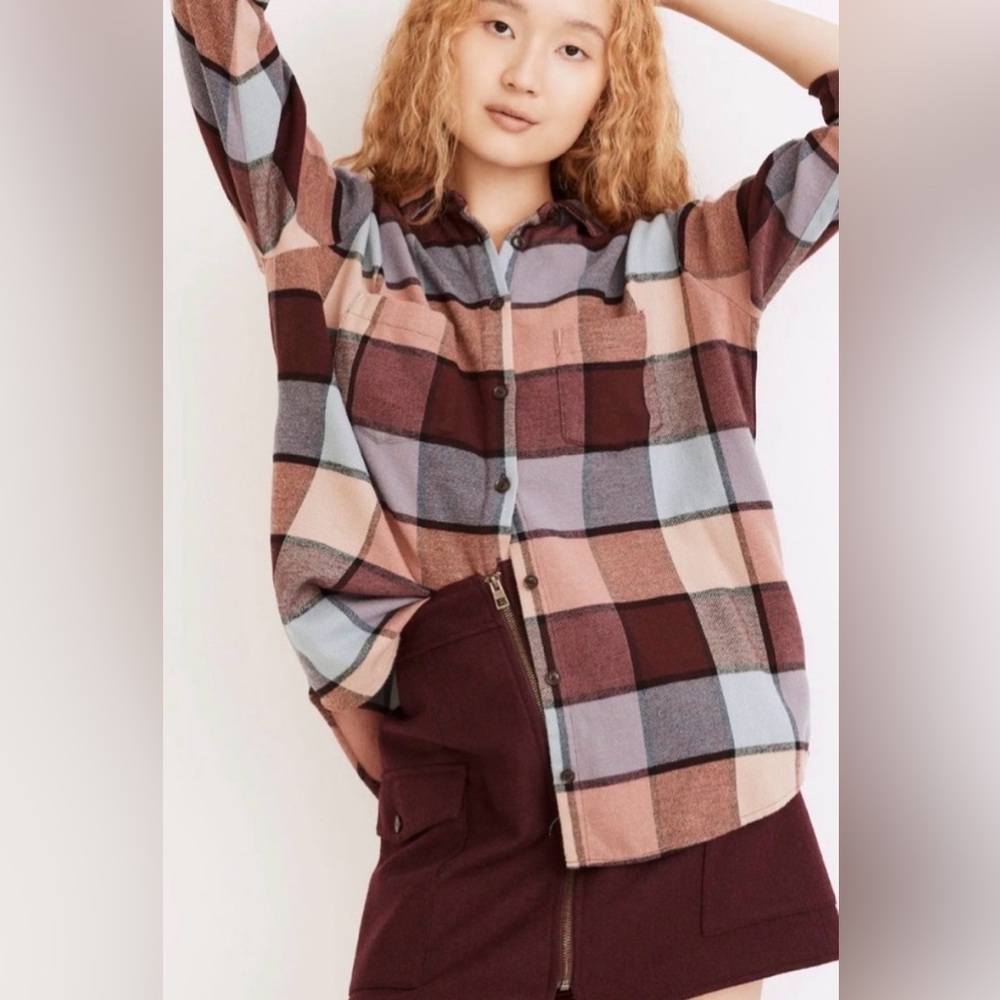 Madewell Sunday Flannel in Canosa Plaid - Size XS